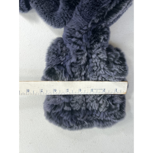 100% Rabbit Fur Scarf Shawl Collar Wrap Wave Edge Neck Warmer - Picture 8 of 11